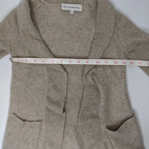 White+Warren Cream Cashmere Open Front Cardigan - Picture 2 of 8